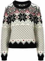 Dale of Norway Vilja Womens Knit Sweater Black/Off White/Red Rose M Sveter