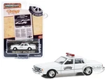 1980 Chevrolet Impala 9C1 Police White "Chevrolet Presents Two Tough Choices" "Vintage Ad Cars" Series 9 1/64 Diecast Model Car by Greenlight