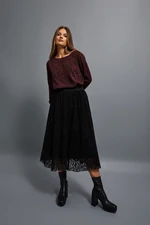 Flared midi skirt