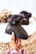 Snow boots with fleece lining Gray Bessie