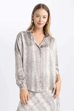 DEFACTO Oversize Fit Satin Long Sleeve Shirt