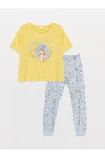 LC Waikiki Crew Neck Printed Short Sleeve Girls' Pajamas Set