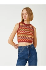 Koton Jacquard Crop Sweater