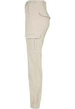 Women's high-waisted cargo pants whitesand