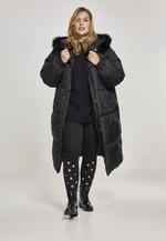 Women's oversize faux fur coat blk/blk