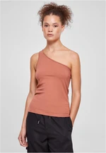 Women's asymmetrical terracotta top