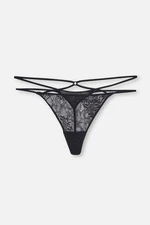 Dagi Black Lace Detailed Thong with Lace