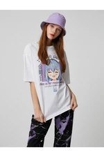 Koton Anime T-Shirt Oversize Short Sleeves Crew Neck Relaxed-Cut.