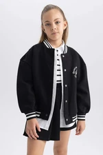 DEFACTO Oversize Fit Bomber Collar Cardigan