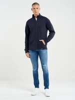 Big Star Man's Zip Sweatshirt Sweat 152539 Navy Blue 403