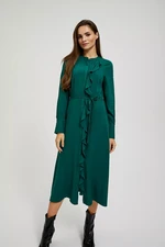 Midi dress with ruffles