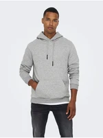 Grey men's hoodie ONLY & SONS Ceres - Men's