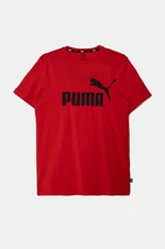 Dětské bavlněné tričko Puma červená barva, s potiskem