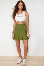 Trendyol Khaki Belt Detachable Viscose Woven Shorts Skirt