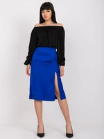 High waisted RUE PARIS cobalt pencil skirt