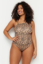 Trendyol Curve Multi Color Animal Patterned One Shoulder Swimsuit