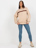 Beige hoodie with belt