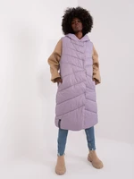 Light purple long vest with hood SUBLEVEL