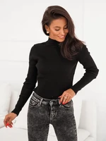 Women's fitted black turtleneck