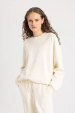 DEFACTO Oversize Fit Crew Neck Thick Basic Sweatshirt