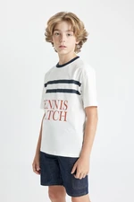 DEFACTO Boy's Oversize Fit Crew Neck Printed Short Sleeve T-Shirt