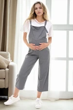 38739 Dewberry Women Pregnant Jumpsuit-SMOKED