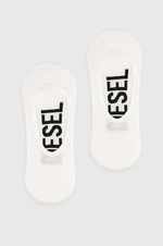 Ponožky Diesel SKM-HIDEPAT-TWOPACK SOCKS 2PACK 2-pack pánské, bílá barva, 00S0MG.0IQAS