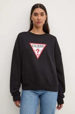 Mikina Guess Jeans dámská, černá barva, s potiskem, W4YQ00 KC811