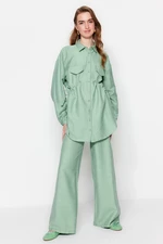 Trendyol Khaki Waist Gathered Woven Shirt-Pants Suit