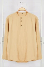 Trendyol Beige Relaxed Fit Linen Shirt