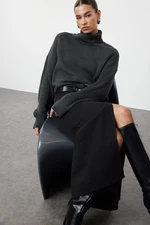 Trendyol Anthracite Crop Turtleneck Knitwear Sweater