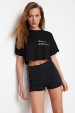 Trendyol Black Denim Mini Shorts