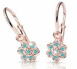 Cutie Jewellery Dětské náušnice z růžového zlata C2746-10-X-4 světle zelená