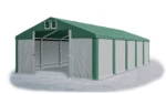 Garážový stan 4x8x2,5m střecha PVC 560g/m2 boky PVC 500g/m2 konstrukce ZIMA Zelená Šedá Zelené