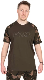 Fox Fishing Horgászpóló Khaki/Camo Outline T-Shirt - S