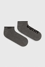 Ponožky HUGO 2-pack pánské, šedá barva, 50468102