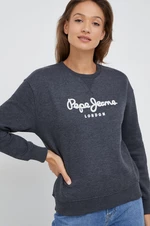 Mikina Pepe Jeans dámská, šedá barva, s aplikací