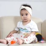 17*7.5 CM Soft Comfortable Knitting Striped Headband Solid Color Knotted Elastic Hairband Baby Headwear Kids Hair Accessories