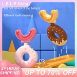 Deep Cleaning Donuts Infant Toothbrush Soft And Comfortable Baby Cleaning Brush Clean And Safe Children's U-shaped Toothbrush