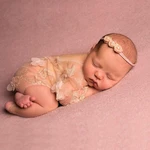 Baby Photography Clothes Embroidery Flower Costume Newborn Photo Props One-Piece Lace Romper Skin-Friendly Photo Suit