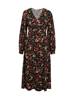 Orsay piros-fekete női virágos ruha - nők
