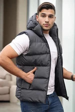 98149 Dewberry Hooded Mens Vest-ANTHRACITE