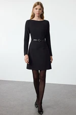 Trendyol Black Belted Bodycon Mini Woven Dress