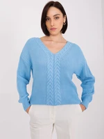 Light blue women's sweater with cuffs