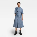 G-STAR Šaty - High trench dress ss modré