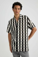 DEFACTO Regular Fit Patterned Short Sleeve Shirt