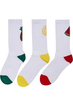 Fancy Fruit Socks 3-Pack White/Multicolored