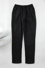 Trendyol Black Regular Cut Pique Textured Fabric Detailed Sweatpants