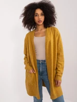 Dark yellow viscose cardigan