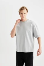 DEFACTO Loose Fit Crew Neck Short Sleeve Heavy Fabric Basic T-Shirt